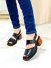 Imagen de Sandalia Perkin Negro Croco Milano