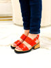 Imagen de Sandalia Lenz Rojo Lagarto Milano