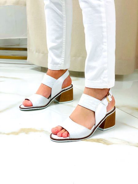 Imagen de Sandalia Emma Blanco Croco