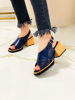 Imagen de Sandalia Winslet Azul Milano Lagarto