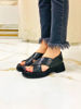 Imagen de Sandalia Depp Negro Milano Lagarto