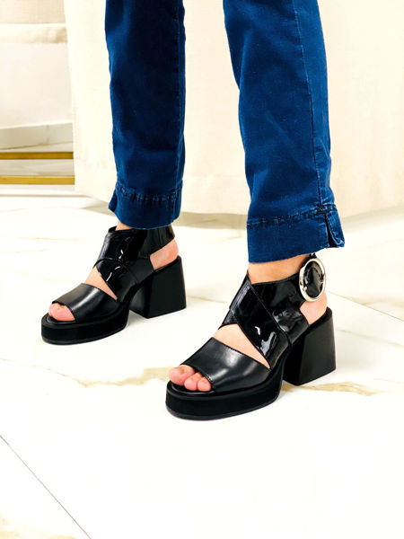 Imagen de Sandalia Aniston Negro Milano Charol
