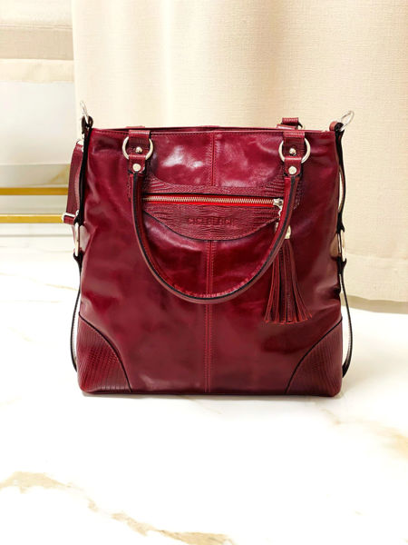 Imagen de Cartera Degas Bordo Milano Lagarto