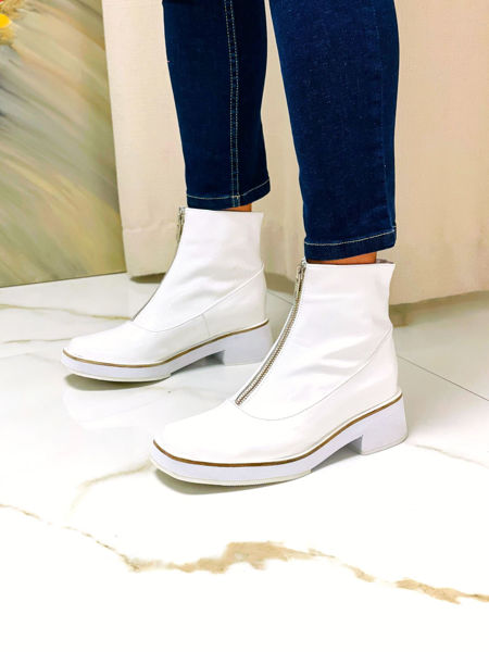 Imagen de Bota Krum Blanco Charol Lagarto