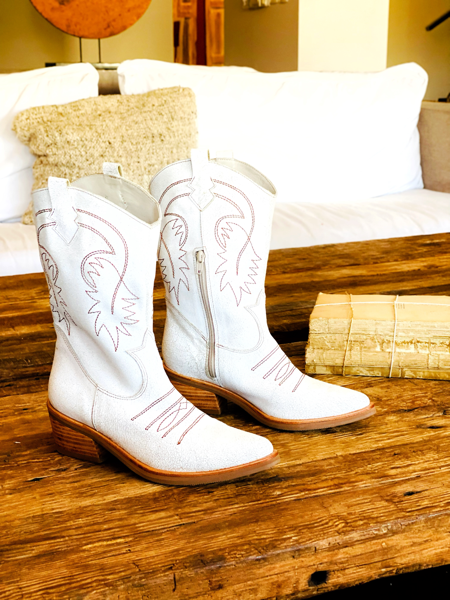 Imagen de Bota Texana Walker Blanco Craquelado