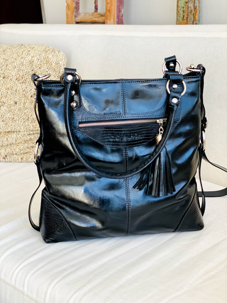 Imagen de Cartera Degas Negro Milano Lagarto