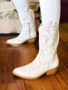 Imagen de Bota Texana Walker Blanco Craquelado