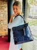 Imagen de Cartera Degas Azul Milano Lagarto