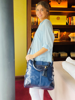 Imagen de Cartera Degas Azul Milano Lagarto