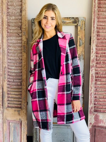 Imagen de Tapado Einar Fucsia y Negro