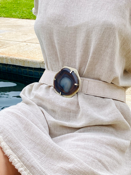 Imagen de Cinto de Piedra Blanco Craquelado y Gris