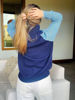 Imagen de Polera Dobby Azul Celeste y Blanco