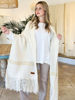 Imagen de Chal Lana Merino Crudo con camel