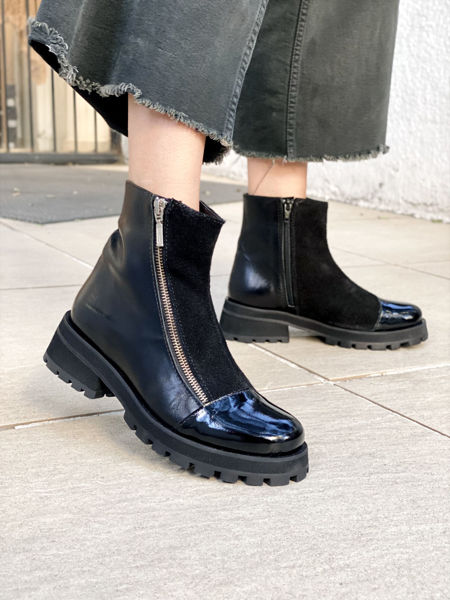 Imagen de Bota Foster Negro Charol Nobuck