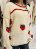 Imagen de Sweater Frutillas Crudo Lana Merino