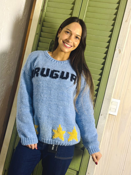 Imagen de Sweater Uruguay Celeste Lana Merino