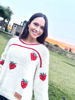 Imagen de Sweater Strawberries Crudo Lana Merino