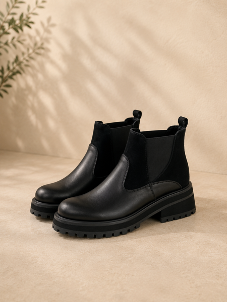 Imagen de Bota Lerner Negro Gamuza